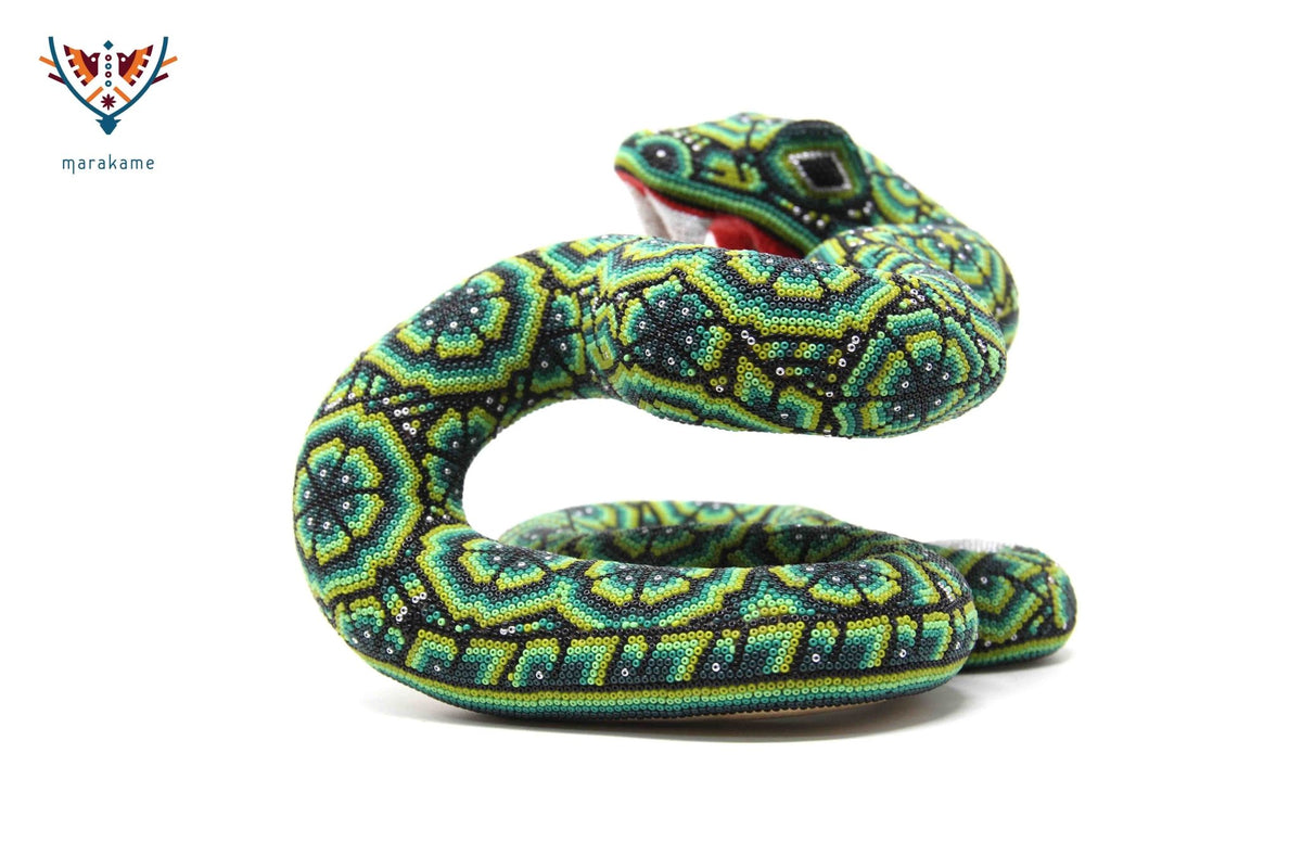 Escultura Arte Huichol Serpiente - Raie I - Arte Huichol - Marakame