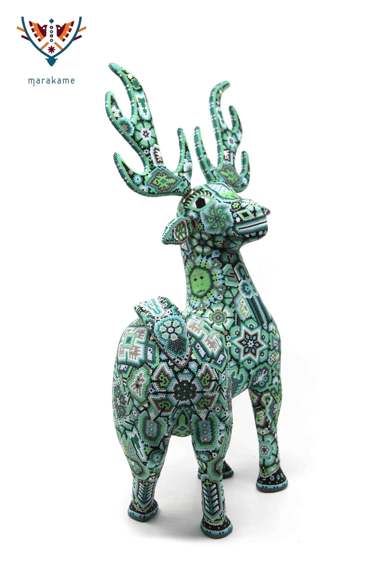 Escultura Arte Huichol Venado - Tamatsi - Arte Huichol - Marakame