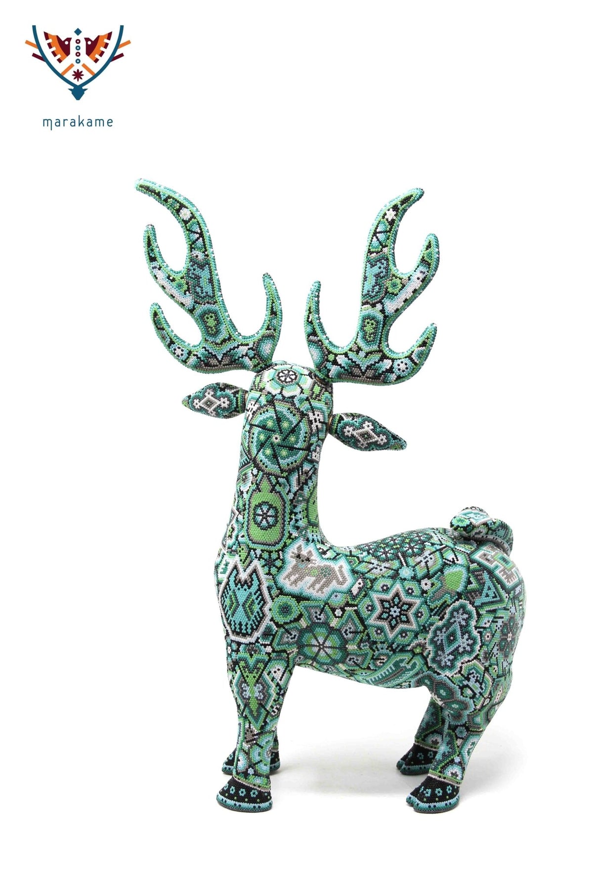 Escultura Arte Huichol Venado - Tamatsi - Arte Huichol - Marakame