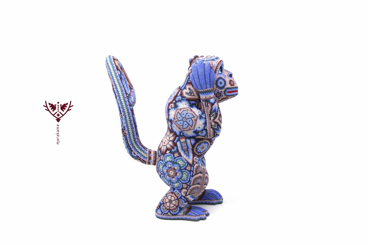 Escultura de copal chango - Watakame tuutú ewi - Arte Huichol - Marakame