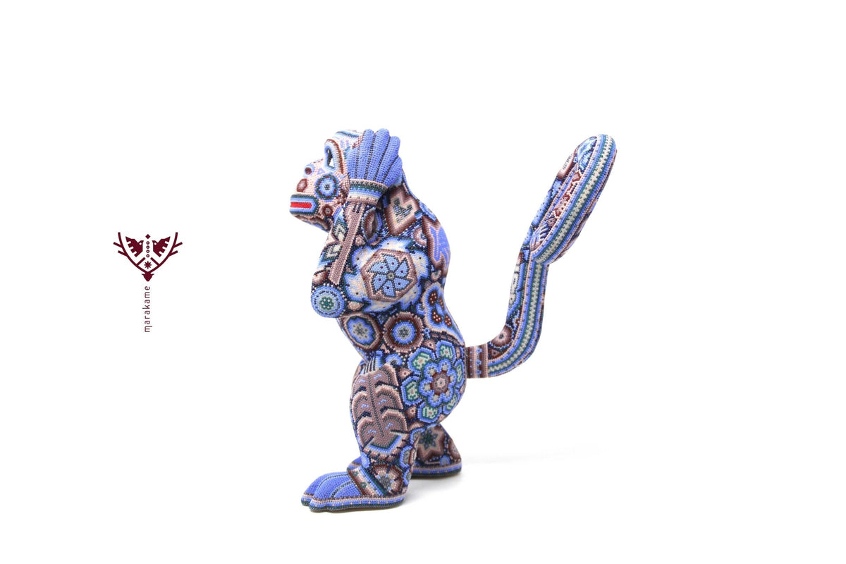 Escultura de copal chango - Watakame tuutú ewi - Arte Huichol - Marakame