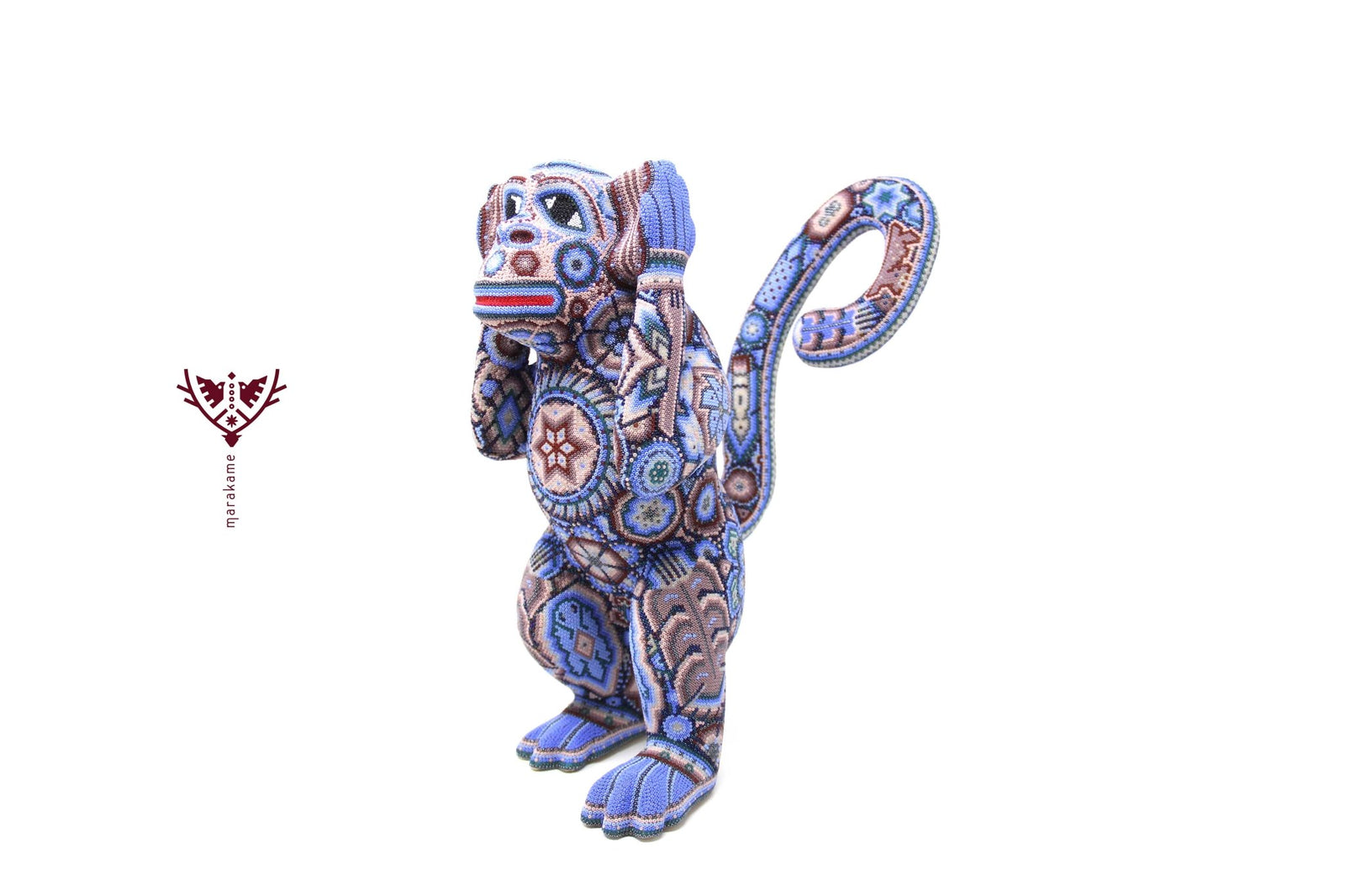 Escultura de copal chango - Watakame tuutú ewi - Arte Huichol - Marakame