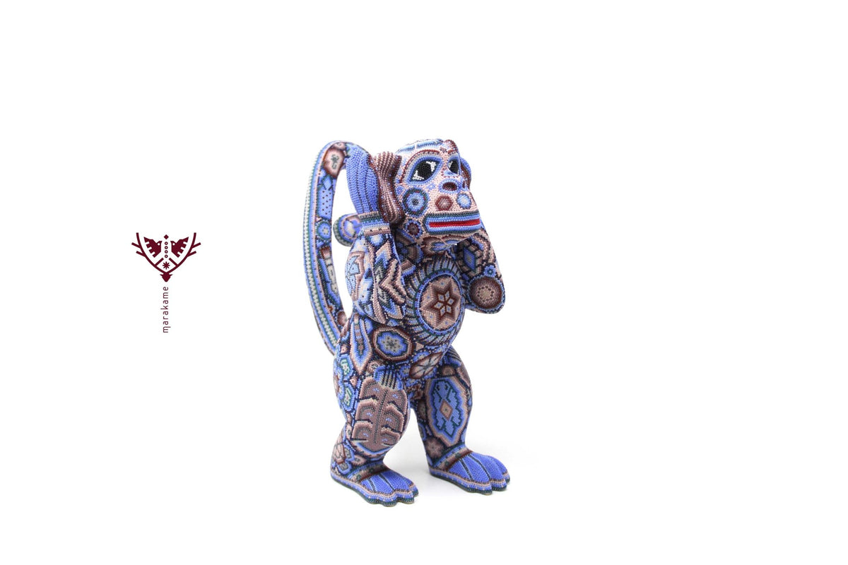 Escultura de copal chango - Watakame tuutú ewi - Arte Huichol - Marakame