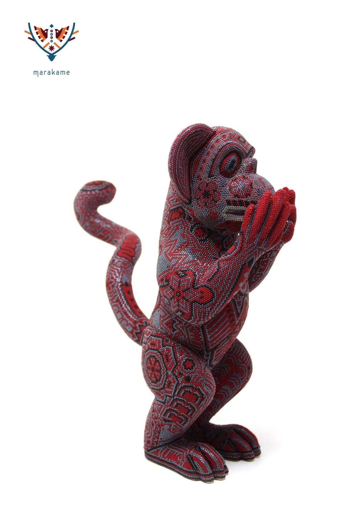 Escultura de copal - &quot;Watakame rojo&quot; - Arte Huichol - Marakame