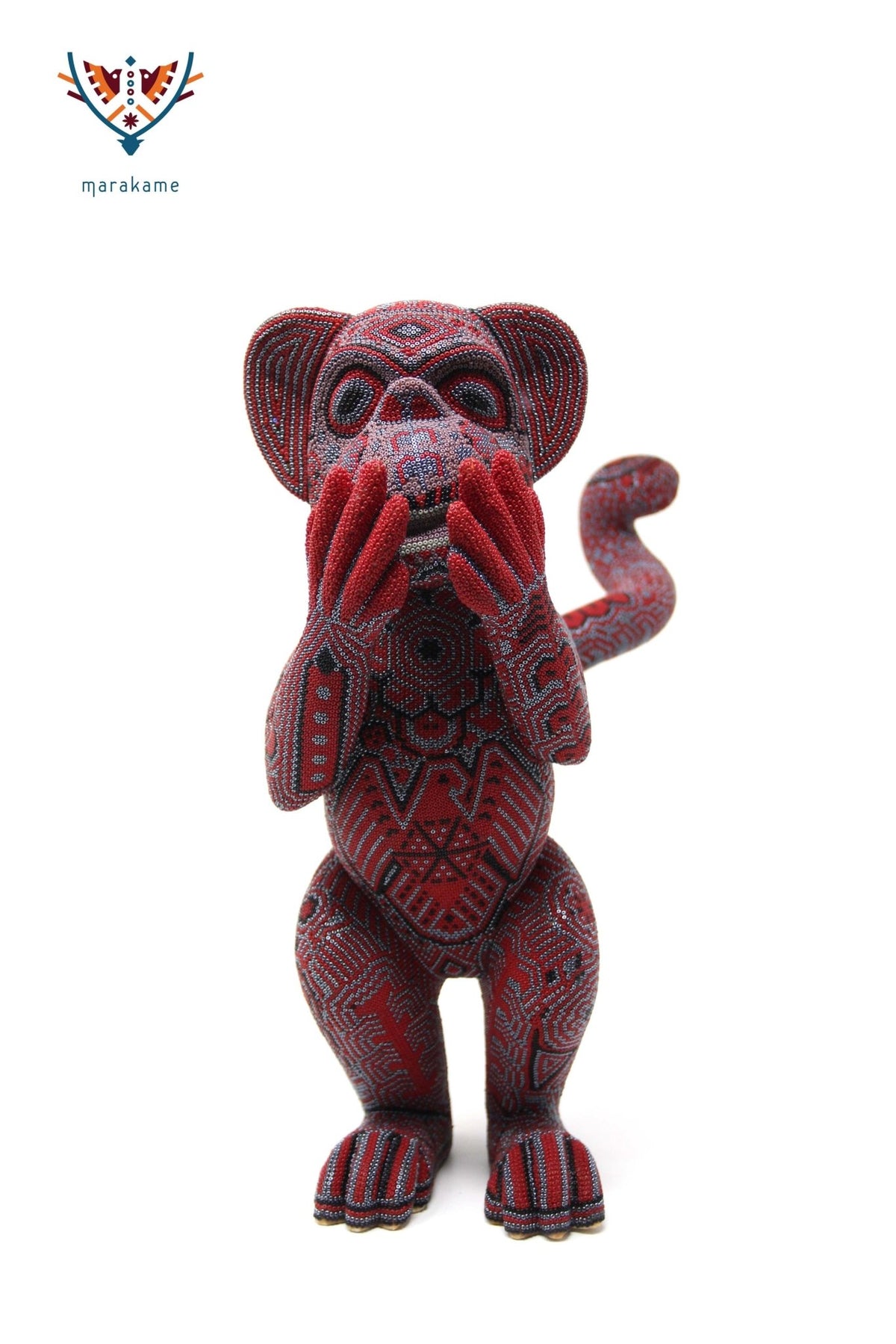 Escultura de copal - &quot;Watakame rojo&quot; - Arte Huichol - Marakame