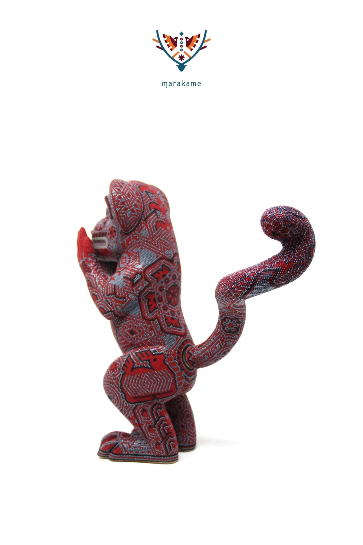 Escultura de copal - &quot;Watakame rojo&quot; - Arte Huichol - Marakame